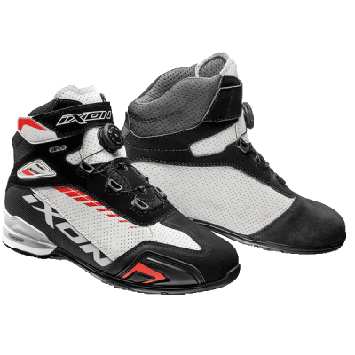 BASKET MOTO IXON BLANCHE NOIR ROUGE